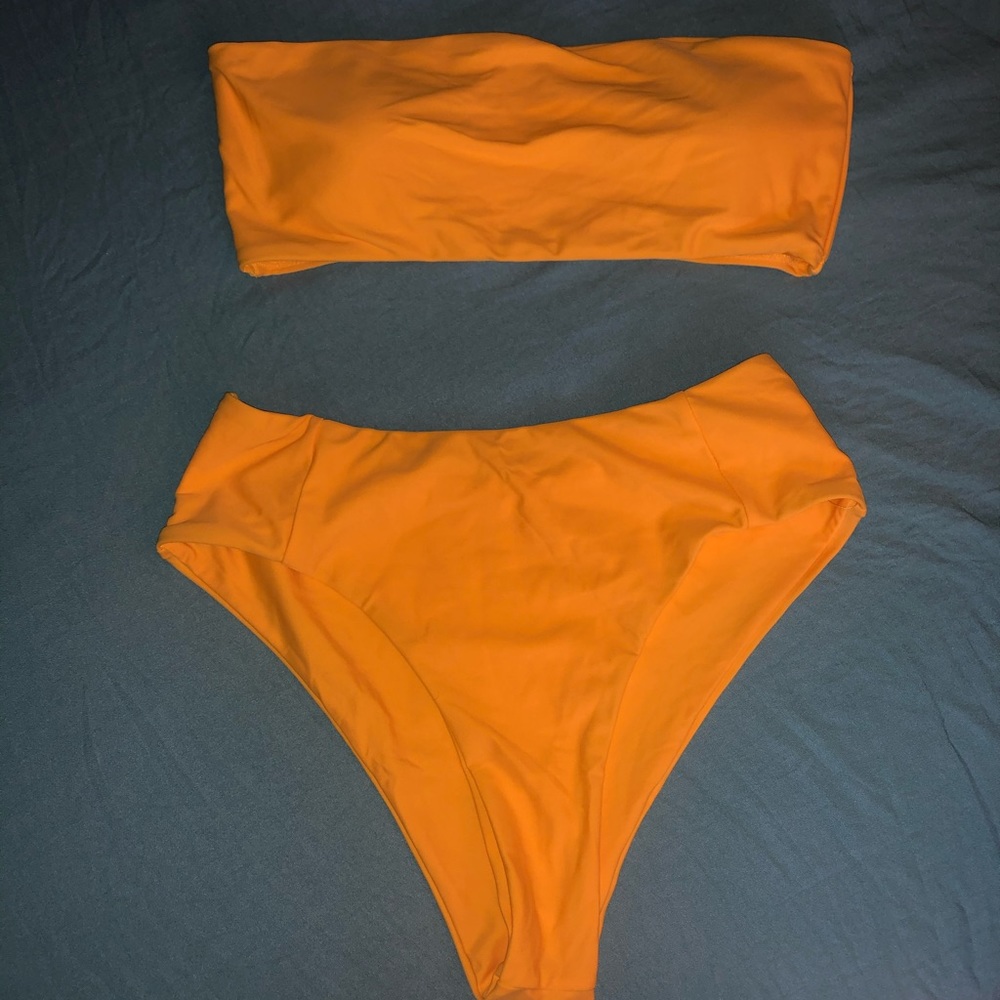 Medium yellow/orange bikini. NEVER WORN